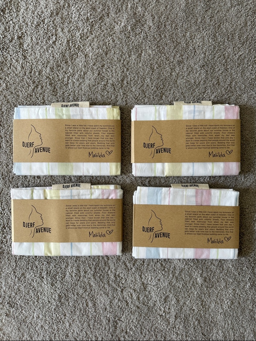 Djerf Avenue Summer Rainbow Pillow Case Set of Four
